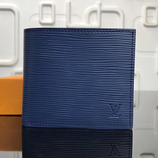 Portefeuille Marco En Cuir épi Louis Vuitton Bleu M62289