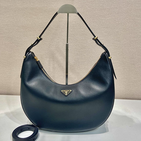 Prada Grand Sac Porté épaule En Cuir Noir 1bc212