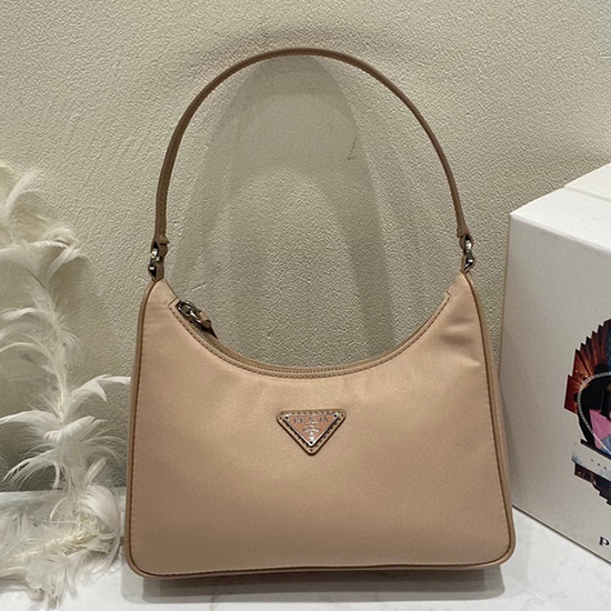 Prada Réédition 2005 Mini Sac En Nylon Beige 1ne204