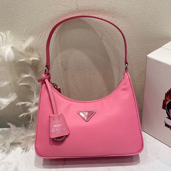 Prada Réédition 2005 Mini Sac En Nylon Rose 1ne204