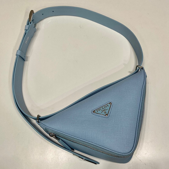 Prada Sac Ceinture En Cuir Saffiano Bleu 2vl039