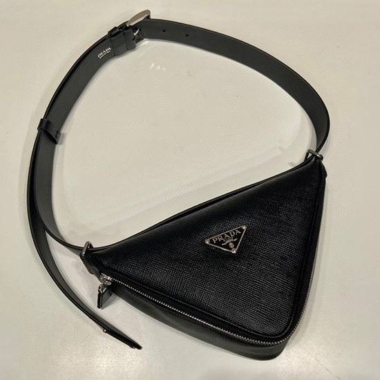 Prada Sac Ceinture En Cuir Saffiano Noir 2vl039