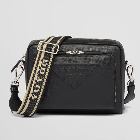 Prada Sac Porté épaule En Cuir Saffiano Noir 2vh152