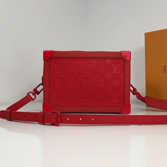 Sac Boîte En Cuir De Veau Louis Vuitton Rouge M44427