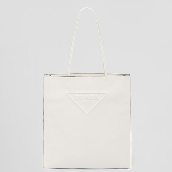 Sac Cabas Prada En Cuir Blanc 1bg429