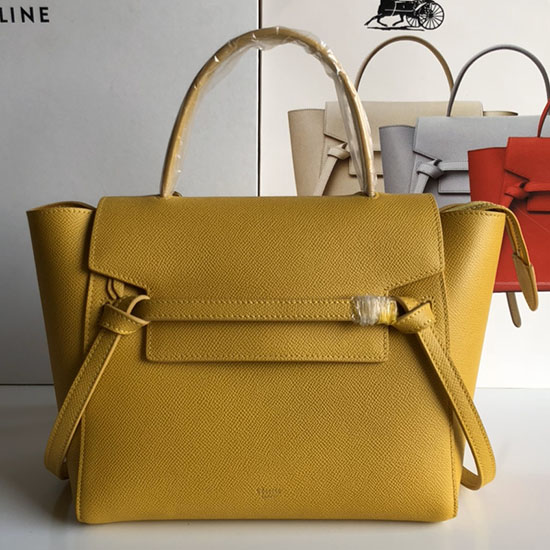 Sac Ceinture Micro En Cuir De Veau Grainé Celine Jaune Cb24