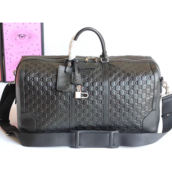 Sac De Sport En Cuir Signature Gucci 406381