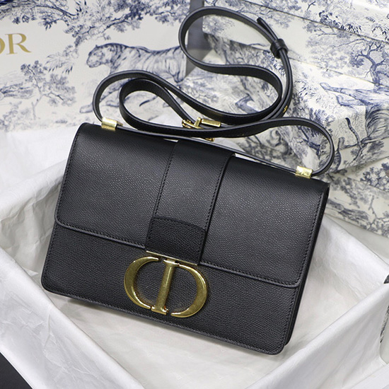 Sac Dior 30 Montaigne En Cuir De Veau Grainé Noir M9030