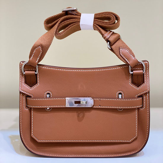 Sac Hermes Swift En Cuir Mini Jypsiere Marron Doré Hj0730