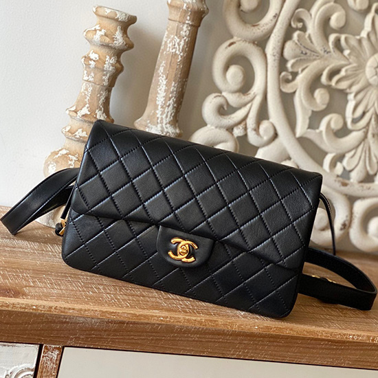 Sac à Dos Chanel En Cuir Dagneau Noir A86