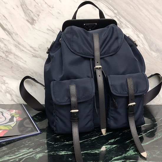 Sac à Dos Prada En Nylon Bleu 1bz063