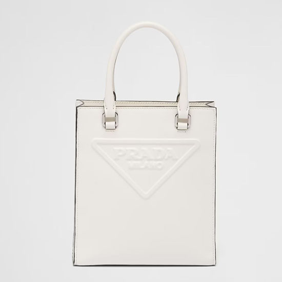 Sac à Main Prada En Cuir Lisse Blanc 1ba333