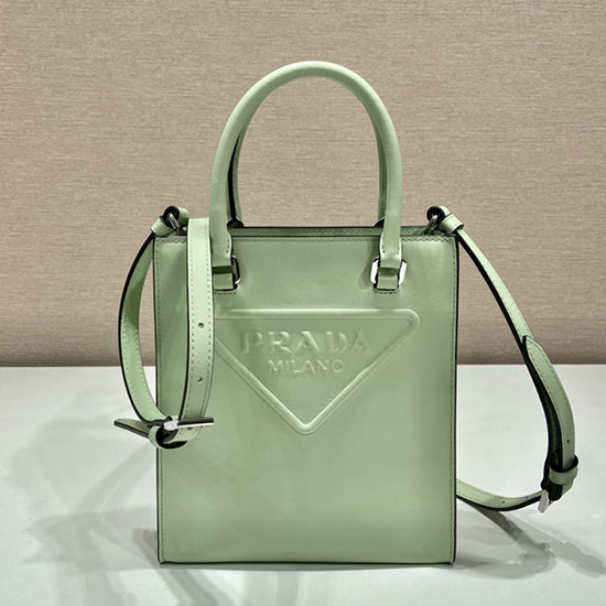 Sac à Main Prada En Cuir Lisse Vert 1ba333