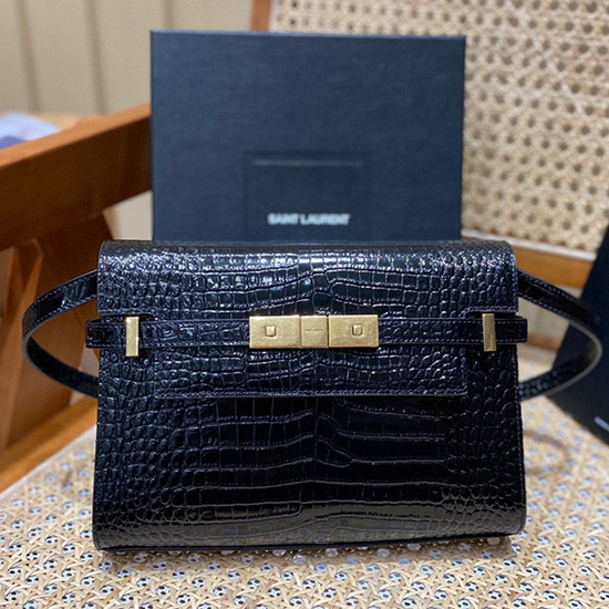 Saint Laurent Manhattan Petit Sac Bandoulière Crocodile 675626