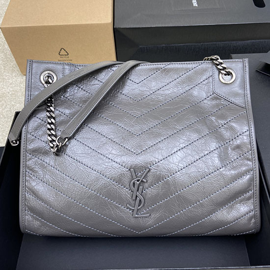 Saint Laurent Sac Cabas Niki Moyen Gris Foncé 577999