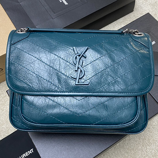 Saint Laurent Sac Niki Moyen Turquoise 633158