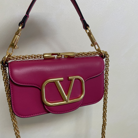 Valentino Loco Petit Sac Bandoulière En Cuir De Veau Pêche V1133s