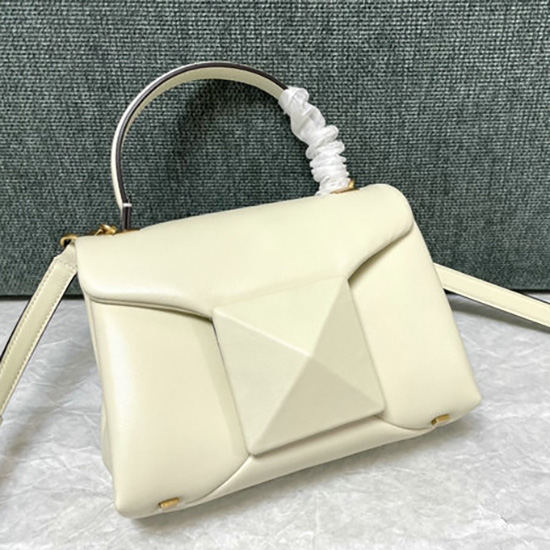 Valentino Mini Sac à Main à Clous Blanc V23101