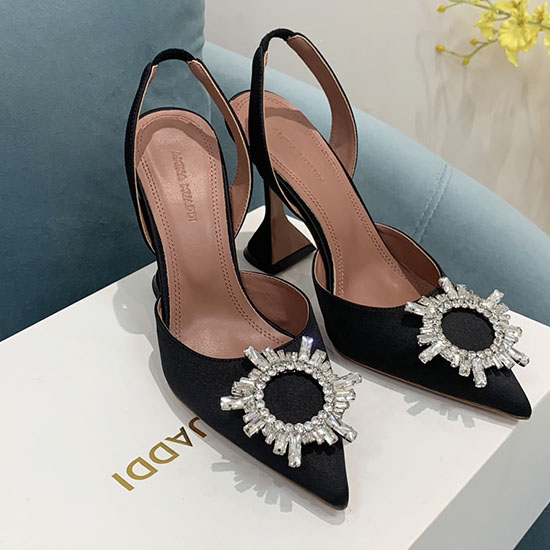 Amina Muaddi Satin Begum Slingback Szivattyúk Ab01