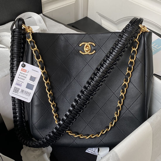 Chanel Borjúbőr Hobo Táska Fekete As4210