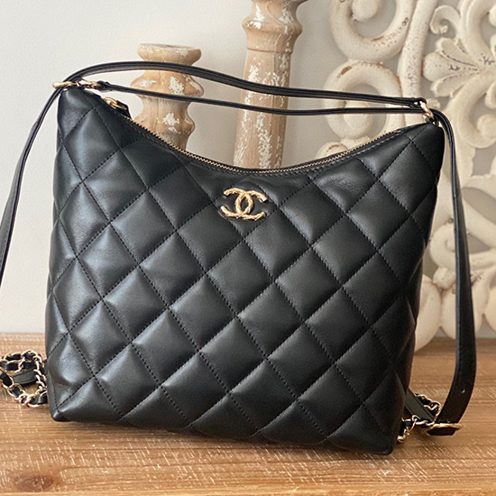 Chanel Maxi Hobo Táska Fekete As3488