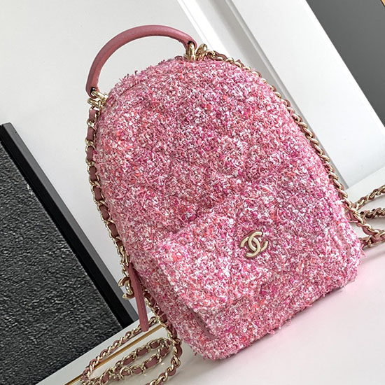 Chanel Tweed Hátizsák Rózsaszín Ap3753