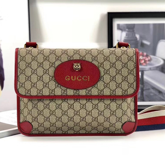 Gucci Gg Supreme Futártáska Piros 495654