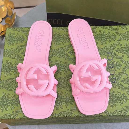 Gucci Interlocking G Slide Szandál Rózsaszín 780307