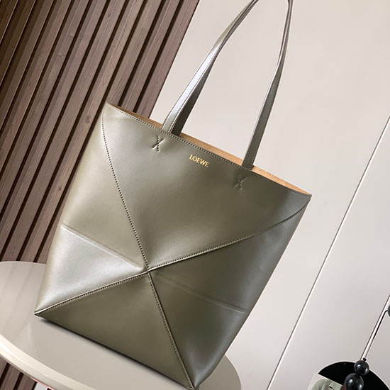 Loewe Puzzle összehajtható Tote Khaki L9029