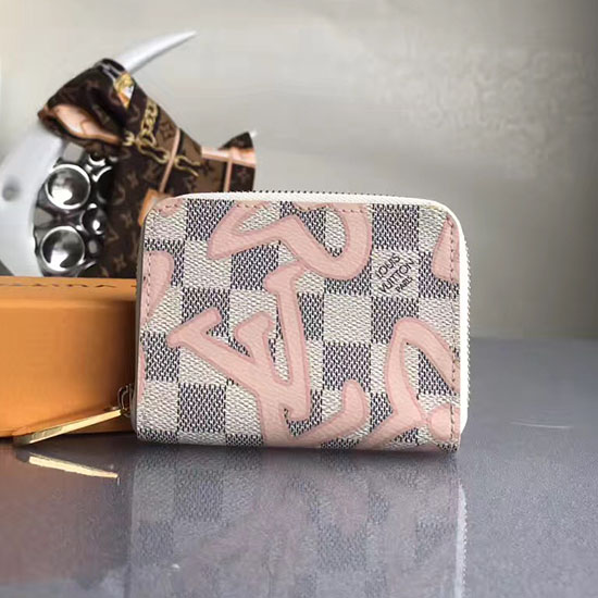 Louis Vuitton Damier Azur Canva Cipzáros érme Pénztárca N60098