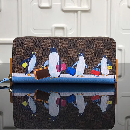 Louis Vuitton Damier Ebene Vászon Cipzáras Pénztárca N64426