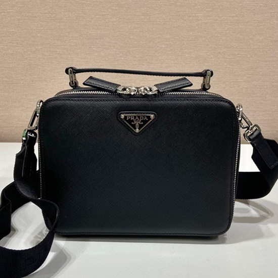 Prada Brique Saffiano Bőrtáska Fekete 2vh069