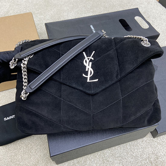 Saint Laurent Velúr Kis Loulou Válltáska Fekete 577476