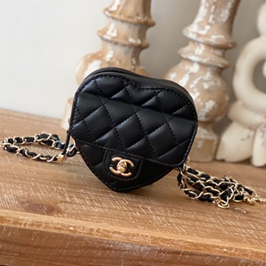 Chanel Heuptasje Van Lamsleer Zwart As81202