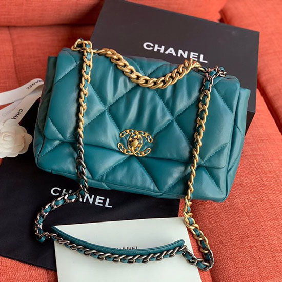 Chanel Kleine Flaptas Van Geitenleer Groen A24101