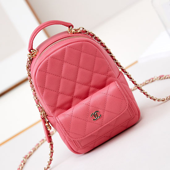 Chanel Mini-rugzak Van Graankalfsleer Ap3753 Perzik