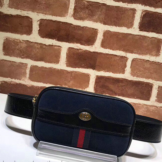 Gucci Ophidia Suède IPhone-hoesje Met Riem Blauw 519308