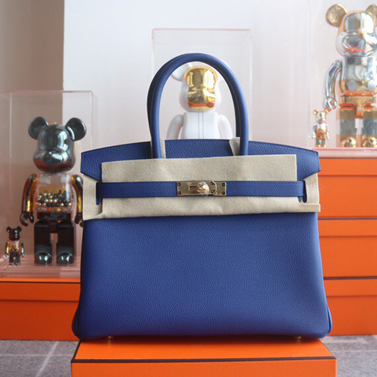 Hermes Togo Leren Birkin Tas Blauw Elektrisch Hb303508