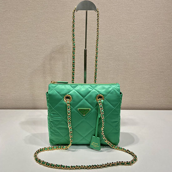 Prada Gewatteerde Nylon Handtas Groen 1bg468