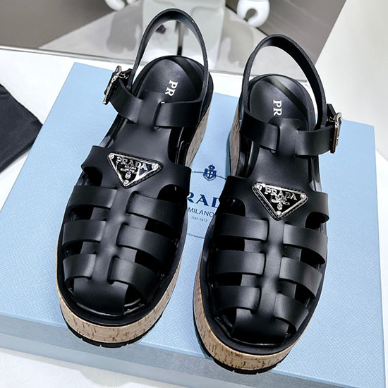 Prada Sandalen Met Sleehak Zwart Sdp051403