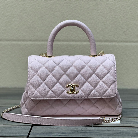 Chanel Liten Klaffveske Med Topphåndtak Rosa A92990