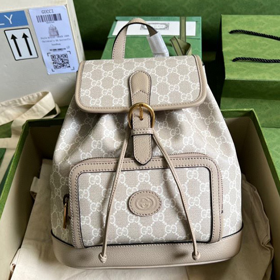 Gucci Ryggsekk Med Sammenlåsende G Hvit 674147