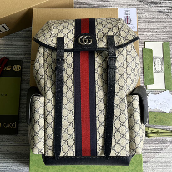 Gucci Ophidia Niebieski średni Plecak Gg 598140