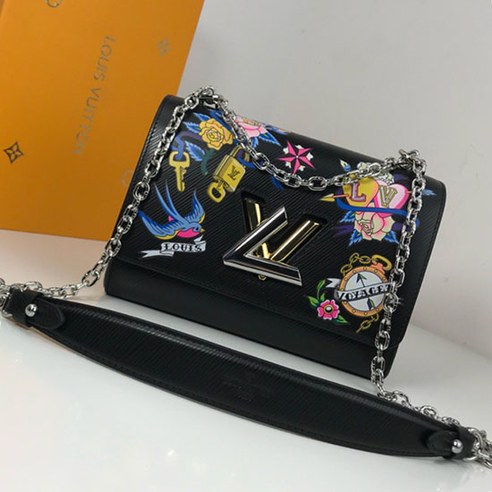 Louis Vuitton Epi Skórzany Twist Mm Czarny M52897