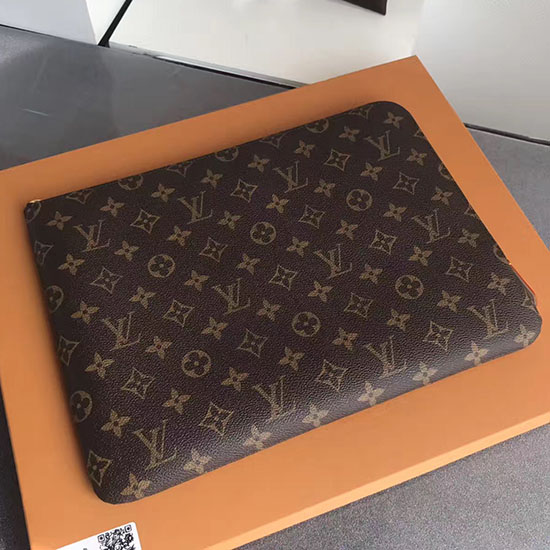 Louis Vuitton Płócienne Etui Z Monogramem Voyage Gm Brązowe M43442