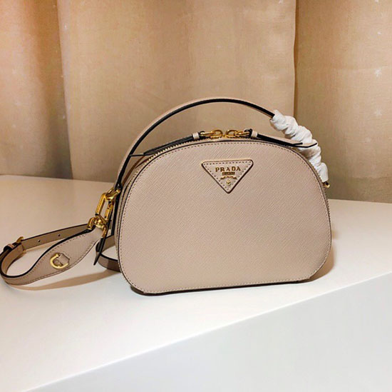 Prada Odette Saffiano Skórzana Torba Jasnoróżowa 1bh123