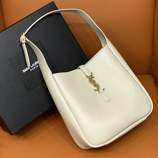 Saint Laurent Le 5 A 7 Miękka Mała Torba Hobo Biała 713938