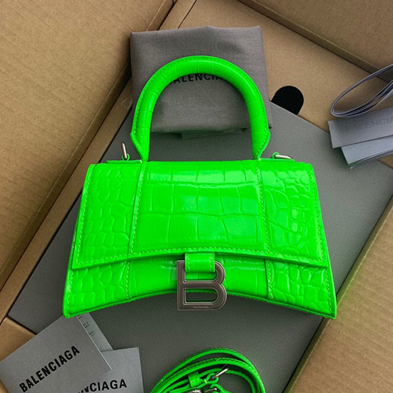 Balenciaga Bolsa Com Alça Superior Em Couro Com Efeito Crocodilo Ampulheta B59356b3