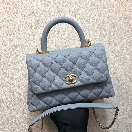 Bolsa Chanel Pequena Aba Com Alça Superior Azul A92990