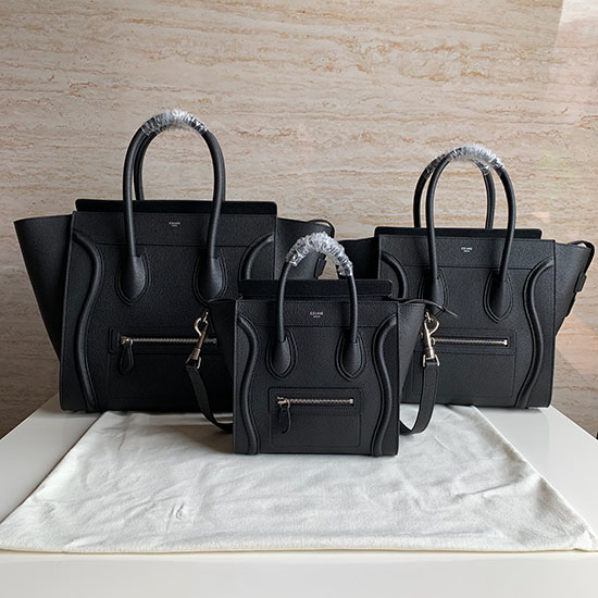 Bolsa De Bagagem Celine Em Couro De Bezerro Preto Ce0805